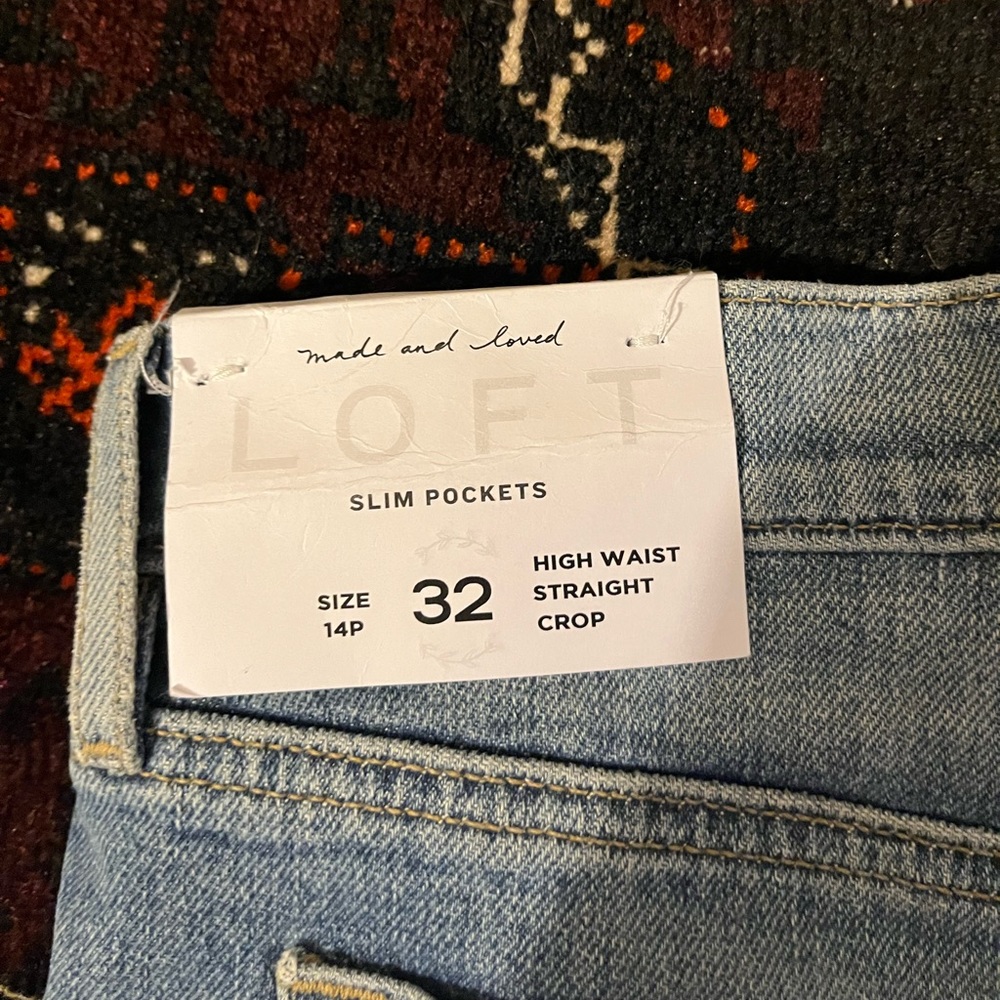 Loft  “Made and Loved” Loft classic distressed blue jeans 32p - Picture 7 of 9